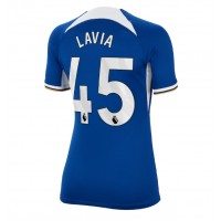 Koszulka piłkarska Chelsea Romeo Lavia #45 Strój Domowy dla kobiety 2023-24 tanio Krótki Rękaw
